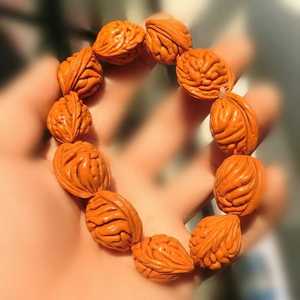 纯刺龙纹山桃核胡手串机刷玉化精品包邮男女款24mm野生秦岭特大