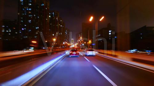 4k原创)繁华城市夜景街道高架移动延时_3840x2160_高清视频素材下载