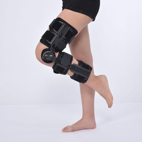 膝12孔黑长短可调式成人膝关节支具腿部固定活动训练固定