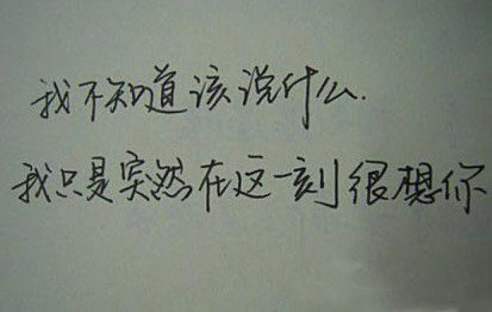 我不知道该说什么,我只是突然在这一刻很想你