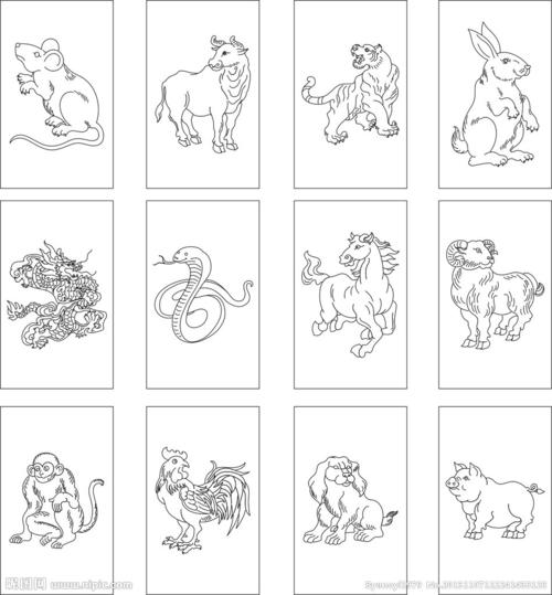 线刻十二生肖图片