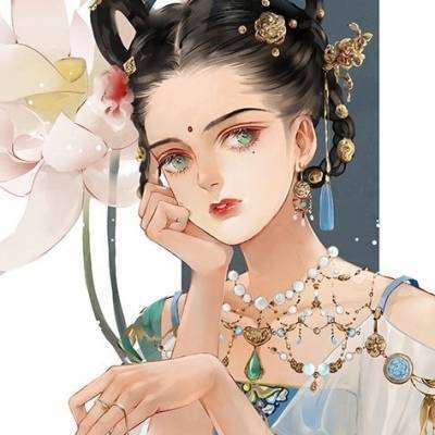 超仙气女生动漫头像拿扇子红衣古装高清仙气美女图片