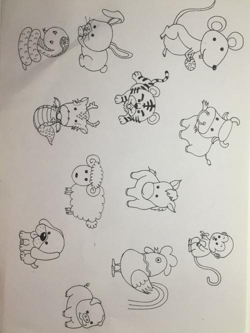 儿童画十二生肖