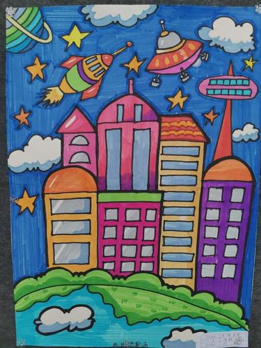 童心向党献礼百年广元东城实验学校小学举办未来的祖国主题科幻画展