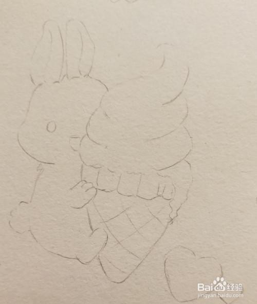 怎样画简笔画——小兔子冰激凌