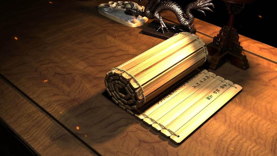 易经竹简书案_1920x1080_高清视频素材下载(编号:2406895)_舞台背景