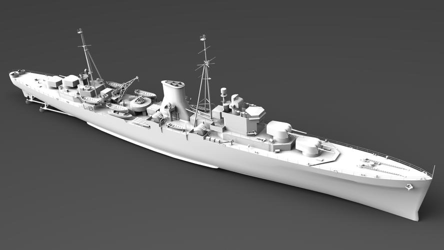 "利安德"级轻巡洋舰建模