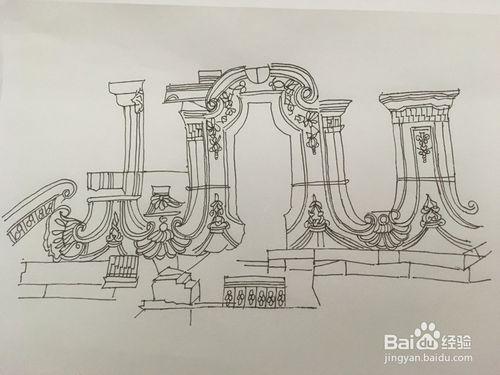 圆明园布局简笔画