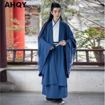 ahqy 汉服男古装黑色霸气侠客中国风武侠男生仙气飘逸