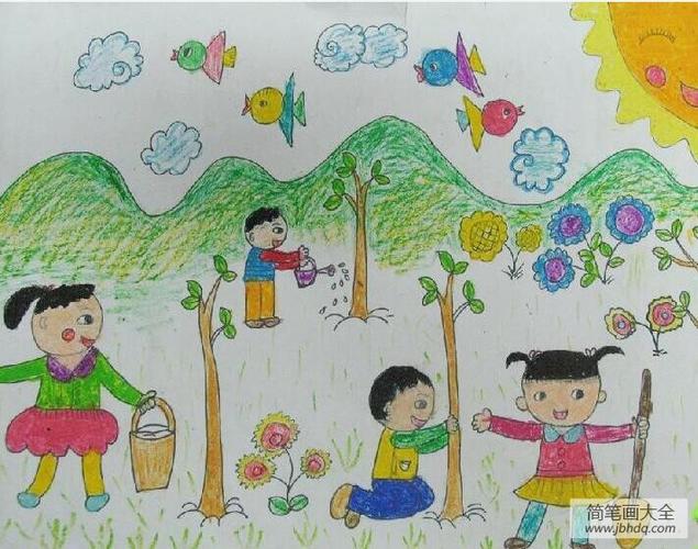 植树节的图画小儿2