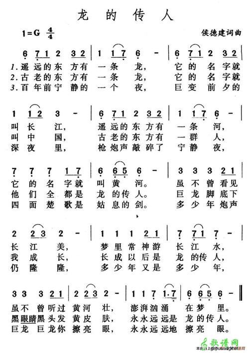 龙的传人简谱_王力宏龙的传人简谱