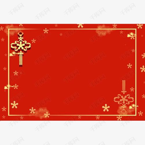 新年红色中国风烫金海报边框素材图片免费下载_高清