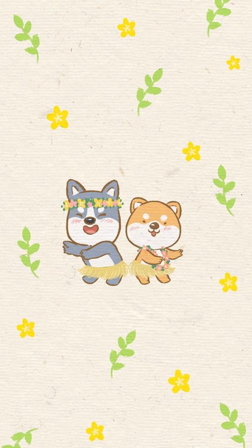 可爱的单身狗卡通插画高清手机壁纸