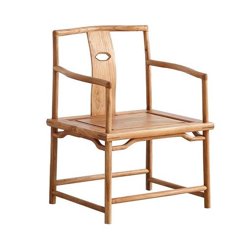 新中式仿古圈椅南官帽椅明式桃心海棠椅实木太师椅三件套榆木包邮