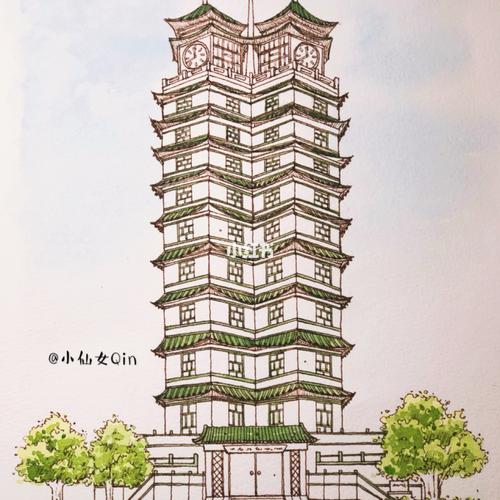 怎么样_钢笔淡彩_二七纪念塔_绘画_水彩笔_寻找小红书绘画大神_文化