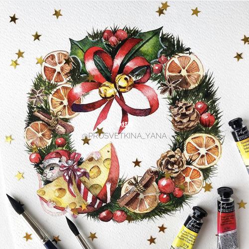 圣诞节主题水彩画少儿创意美术分享_创意美术_圣诞节去哪玩_水彩画