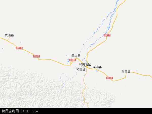 中国新疆维吾尔自治区和田地区墨玉县兵团四十七团地图(卫星地图)