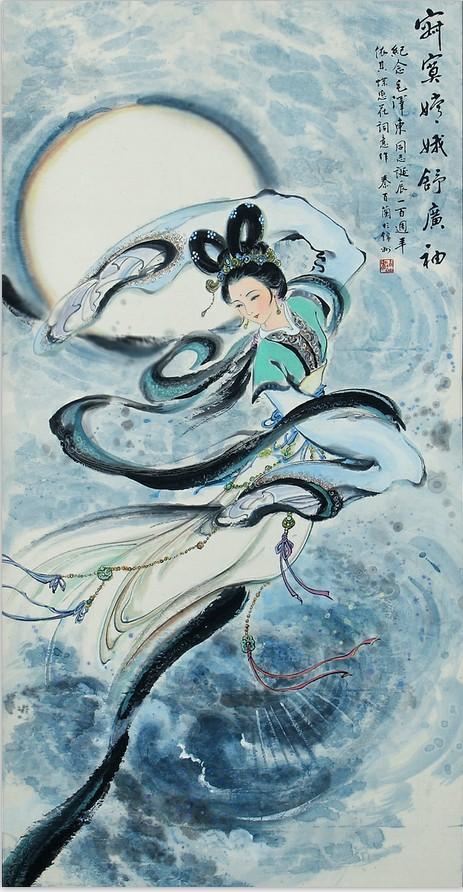中秋节来临广寒宫的国画作品欣赏