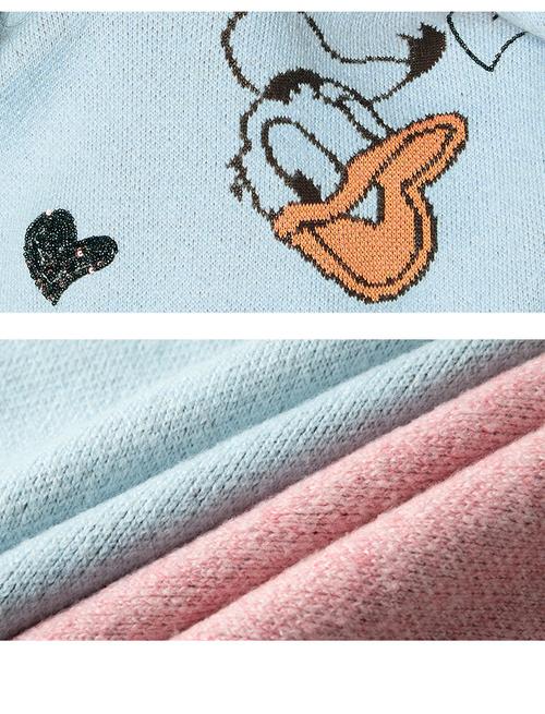 【唐老鸭ip款】2021冬季新款圆领长袖韩版针织衫女毛衣