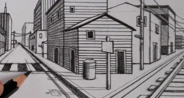 一点透视画法初学