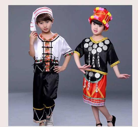 景颇族服饰新款儿童演出服云南德宏少数民族表演服装男女景颇族演出服