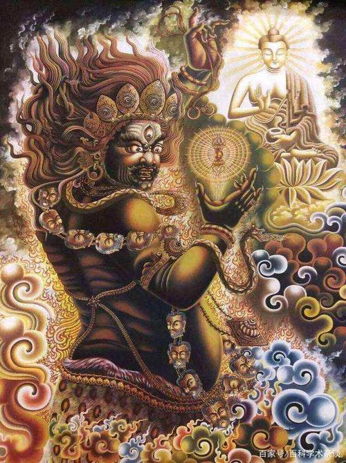 金刚手菩萨是所有诸佛菩萨力量的总集,是佛教护法将军的最高统帅