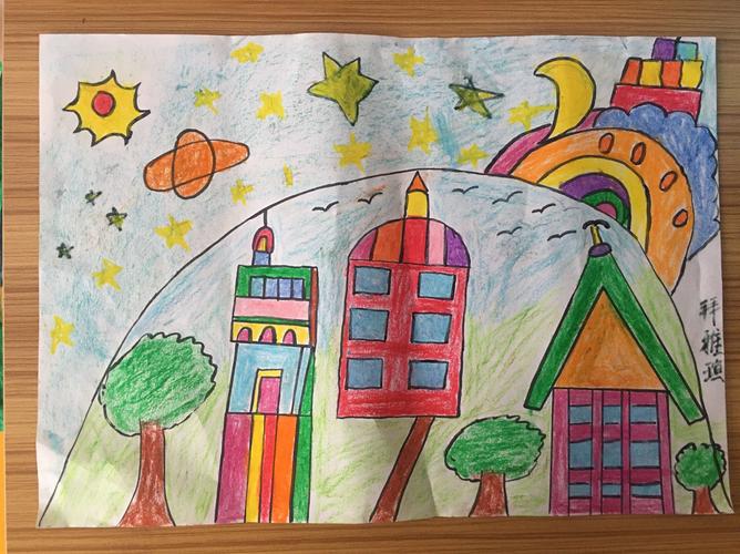 哆来咪幼儿园大班组——亲子科幻画"未来家园"