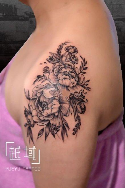 一组女生素花纹身图案 上海纹身越域刺青作品(4/9)