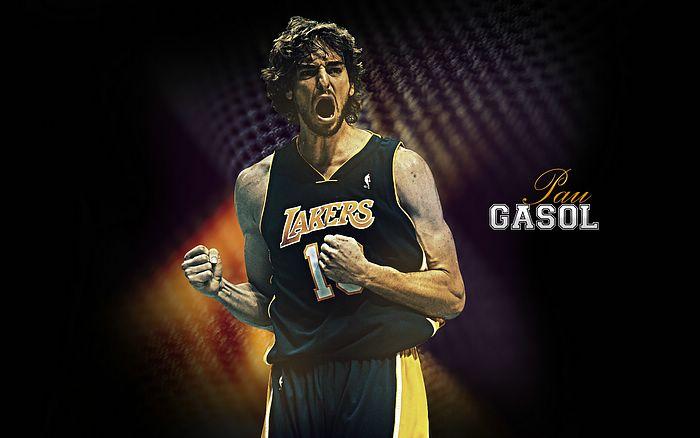nba:洛杉矶湖人队2008-09赛季官方桌面壁纸:pau gasol桌面壁纸