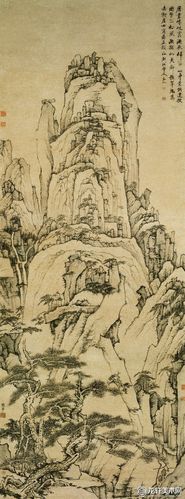 弘仁黄山天都峰图清画僧弘仁山水画代表作