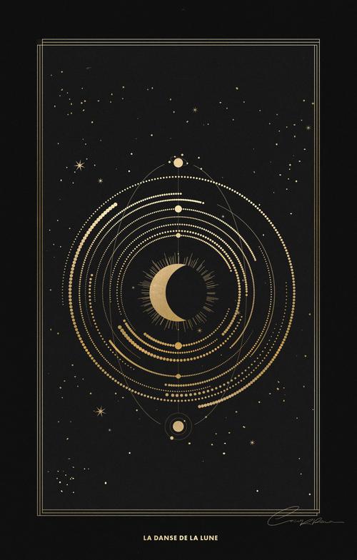 一组使用线性元素绘制的宇宙星图海报