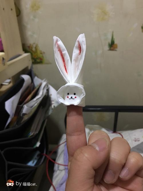 原创餐巾纸小兔子教程