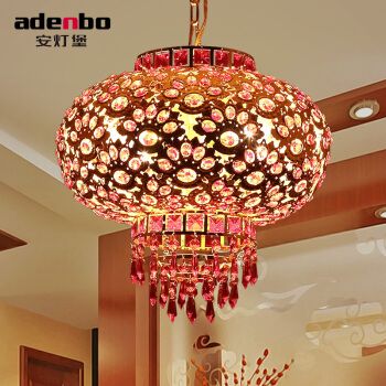 安灯堡水晶灯现代中式吊灯水晶灯笼灯阳台灯过道灯玄关灯红色客厅水晶