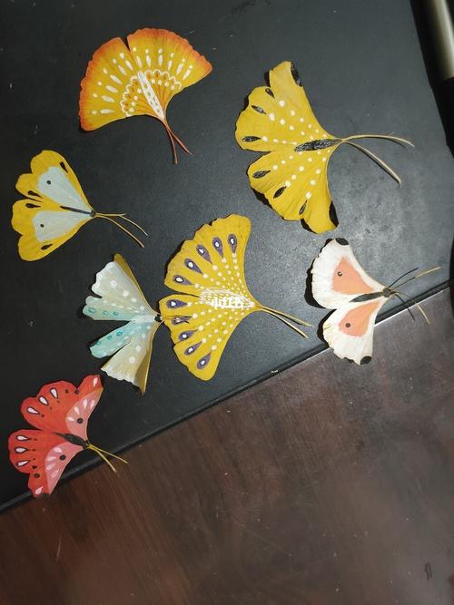 银杏叶手工 银杏叶树叶画_手工制作_秋天去哪玩_我的手工日常_兴趣