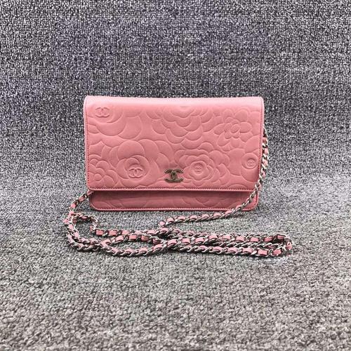 chanel 香奈儿女士山茶花woc链条单肩包