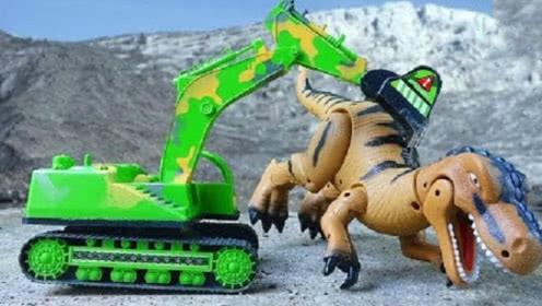 趣玩户外 挖掘机和恐龙世界总动员玩具