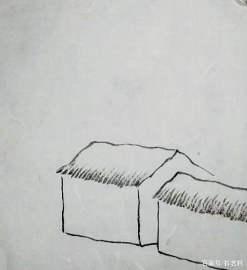 传统国画山水画中的茅草屋画法步骤讲解