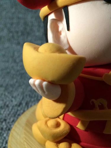 手工作品超轻粘土小财神玉如意金元宝富甲天下