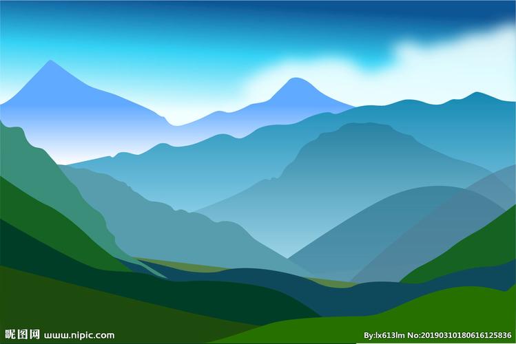 卡通高山背景图片