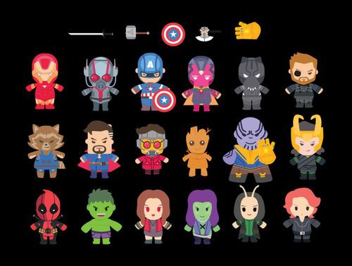 mave漫威英雄卡通人物肖像