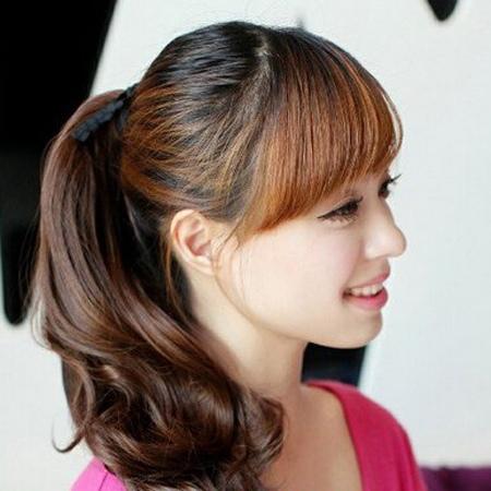 可爱圆脸马尾辫扎法图解 扎马尾技巧方