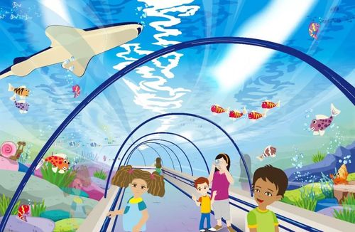 同时还打造了可以直接观赏海洋生物的海底隧道,海洋生物触摸池,人与