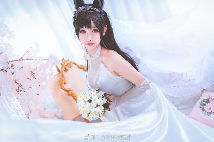 【cos正片】碧蓝航线 爱宕 婚纱白花的誓言cos momoko葵葵