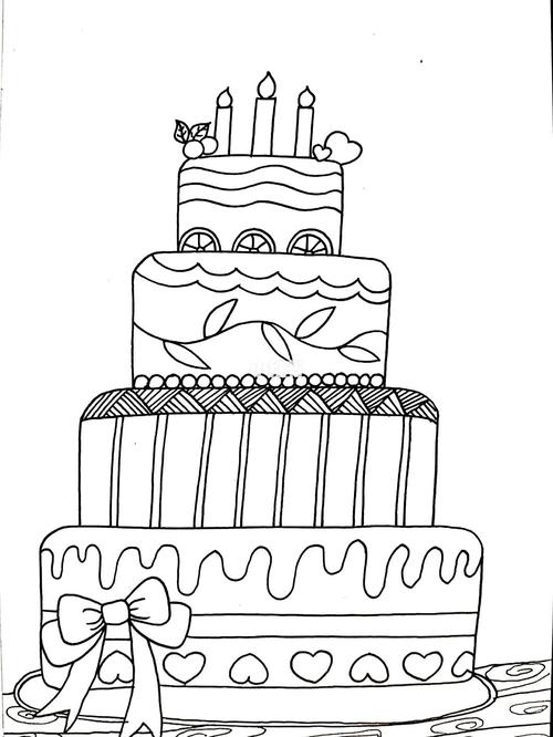 生日蛋糕 创意儿童画 简笔画 卡通 装饰画_儿童画_卡通_装饰画_简笔画