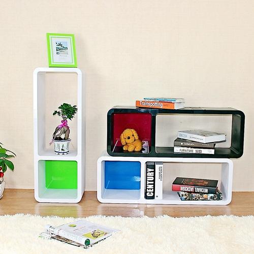 简约时尚塑料单个多功能小型书架书柜创意装饰墙架简易桌上展示架