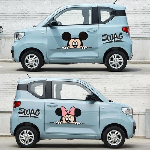 五菱宏光miniev车贴拉花改装装饰mini迷你电动车汽车个性车身贴纸米奇