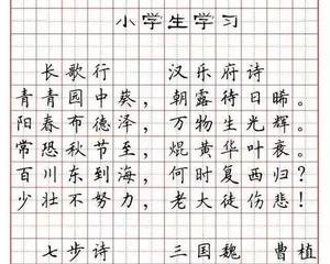 硬笔书法作品 古诗数首