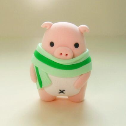 粘土围巾猪diy生日礼物就在淘宝【茜茜手工生活馆】http://qianqian