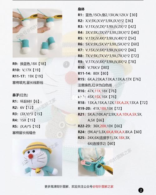 钩针叮当猫玩偶～附图解_钩针_玩偶_r13怎么样_兴趣爱好_手工