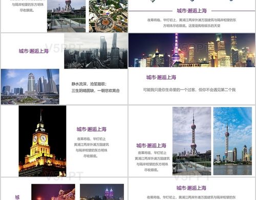 该作品简约风格设计,使用场景是商务ppt模板,也可用于上海旅游ppt